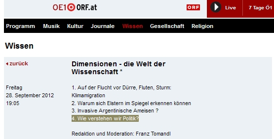 Ö1 Wissenschaft Dimensíonen